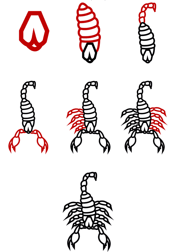 How to draw Emperor scorpion