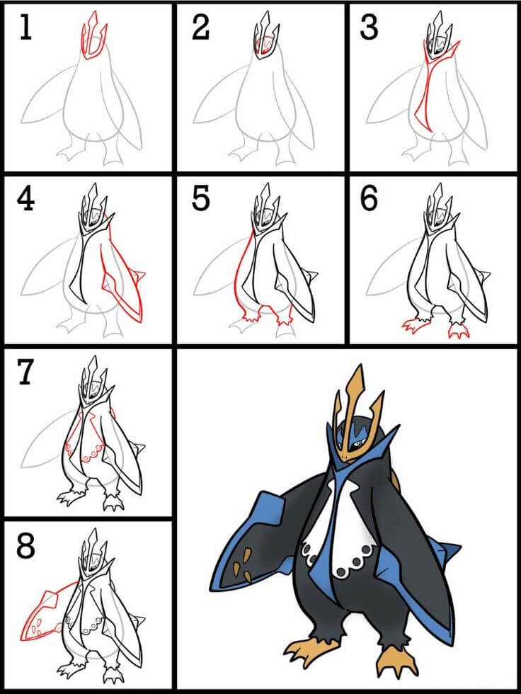 How to draw Empoleon