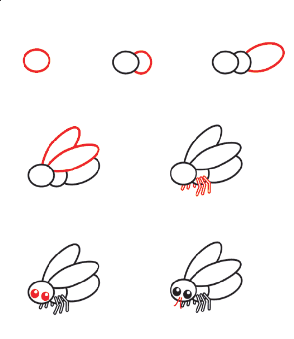 How to draw Fly for kids