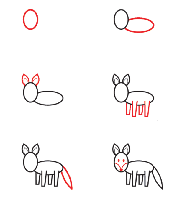 Fox for kids Drawing Ideas