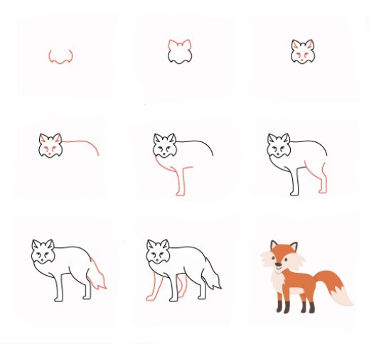 How to draw Fox idea 25