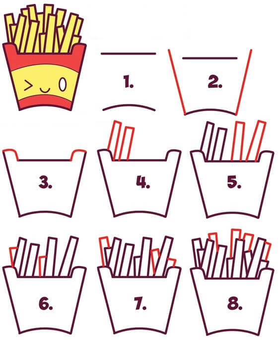French fries (3) Drawing Ideas