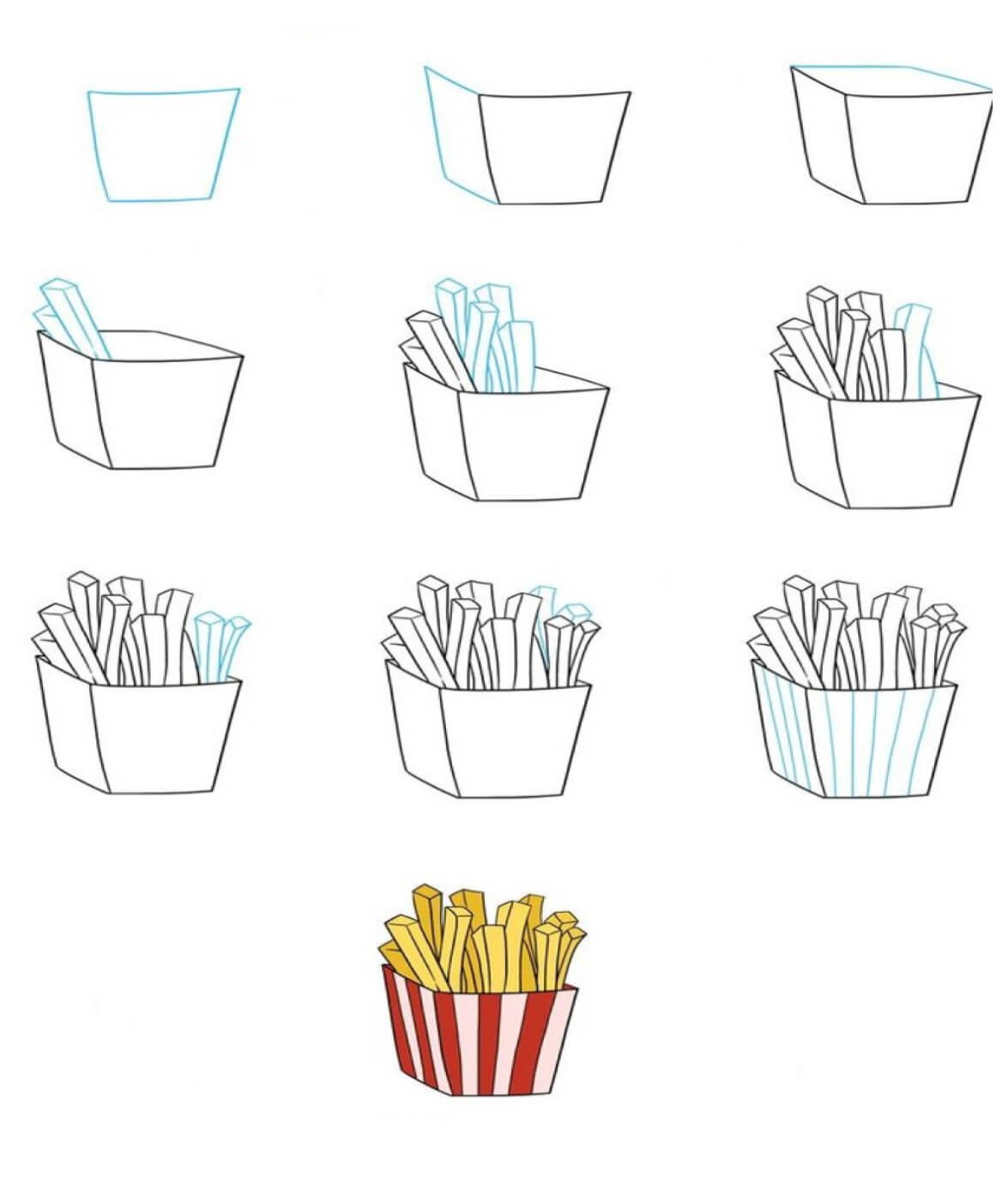 French fries (4) Drawing Ideas