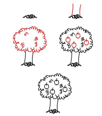 How to draw Fruit trees (3)