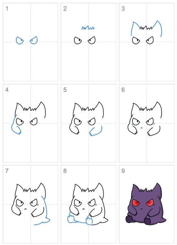 How to draw Gengar