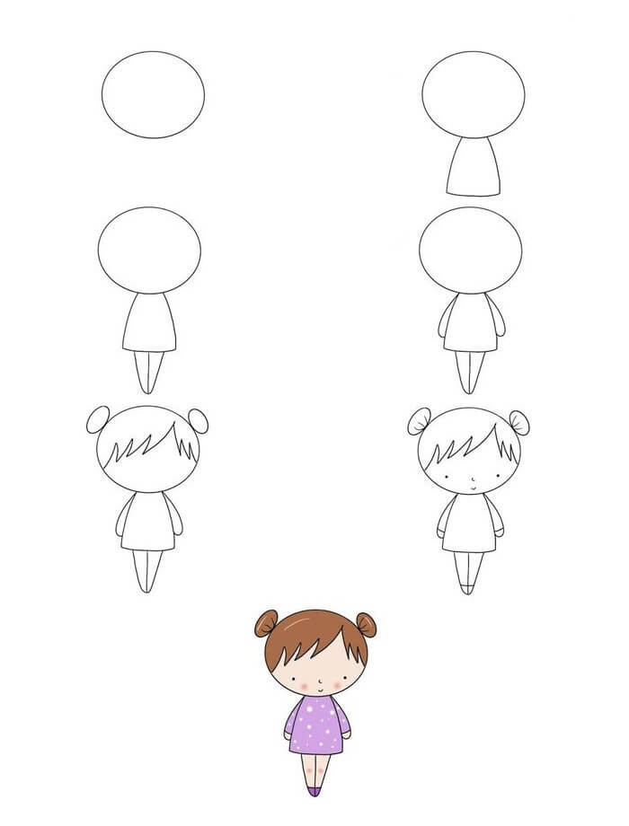 How to draw Girl idea (10)