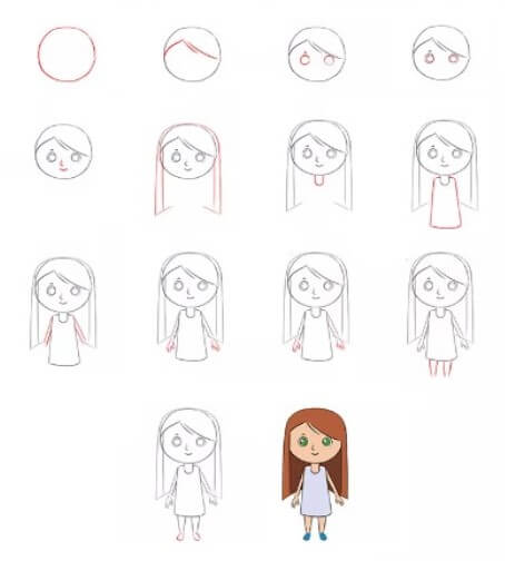How to draw Girl idea (24)