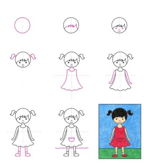 How to draw Girl idea (25)