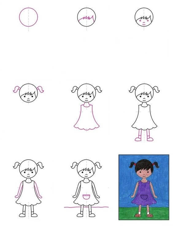 How to draw Girl idea (8)