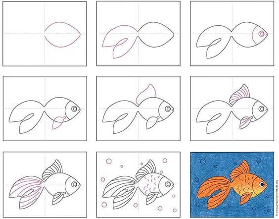 goldfish 1 Drawing Ideas