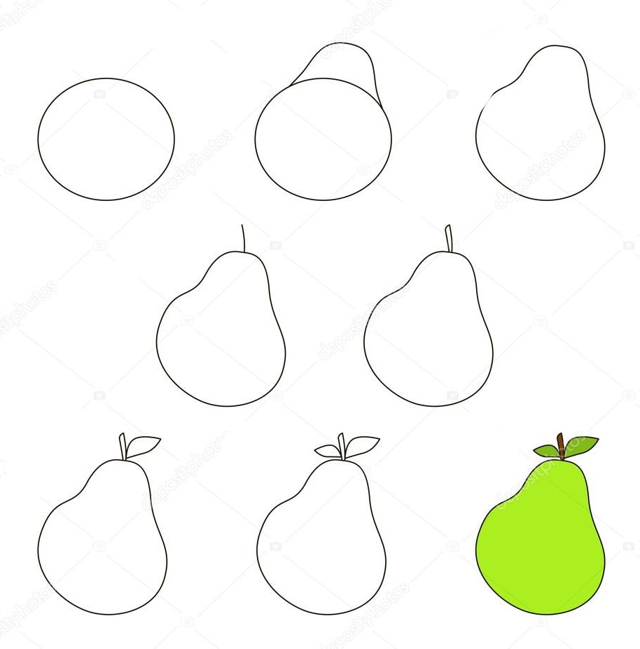 Green pear Drawing Ideas