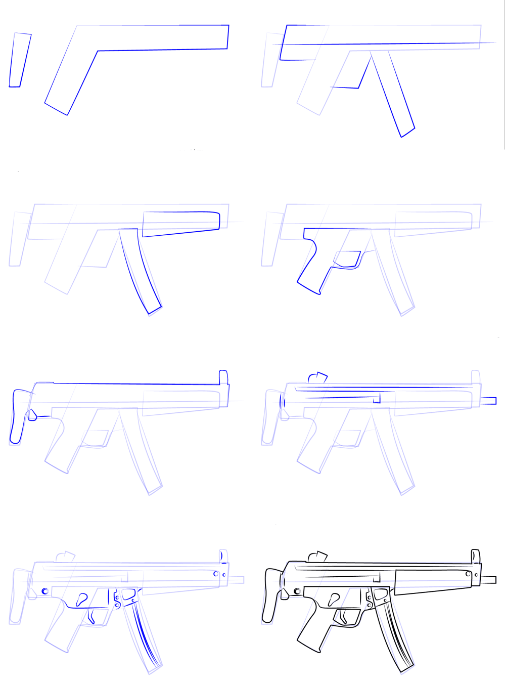How to draw Gun idea (1)