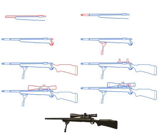 How to draw Gun idea (11)