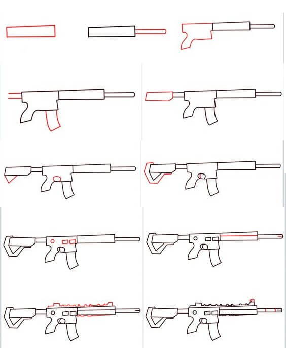 How to draw Gun idea (3)