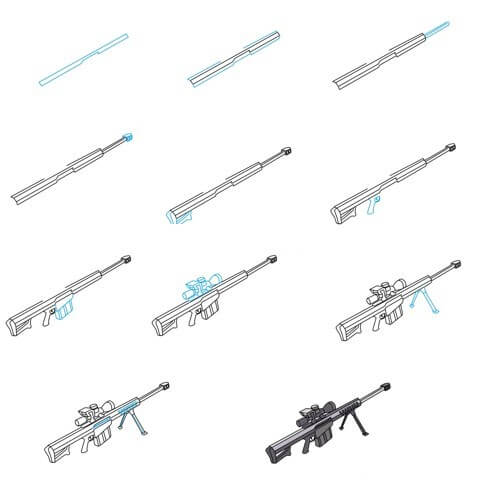 How to draw Gun idea (5)