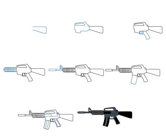 How to draw Gun idea (7)