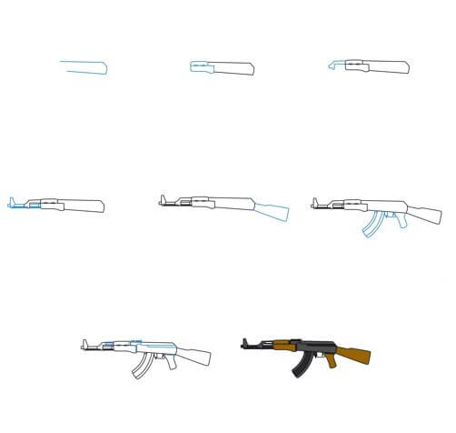 How to draw Gun idea (9)