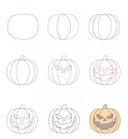 Halloween pumpkin 2 Drawing Ideas