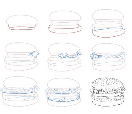 Hamburger idea 11 Drawing Ideas