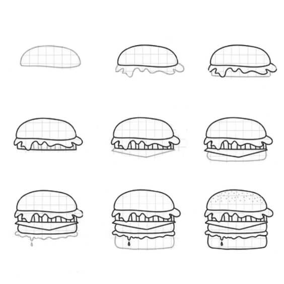 Hamburger idea 17 Drawing Ideas