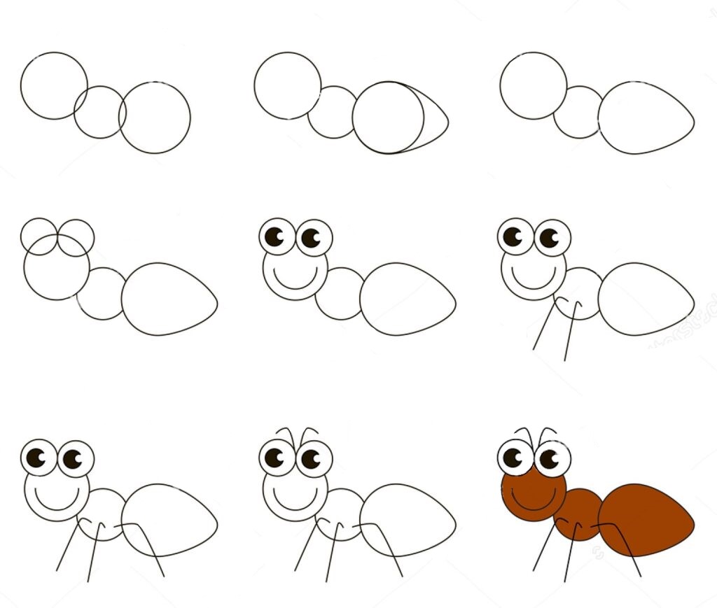 Happy ants Drawing Ideas