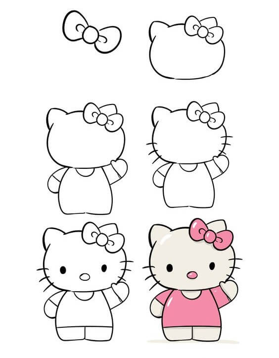 How to draw Hello kitty idea (1)