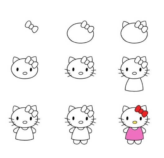 How to draw Hello kitty idea (11)