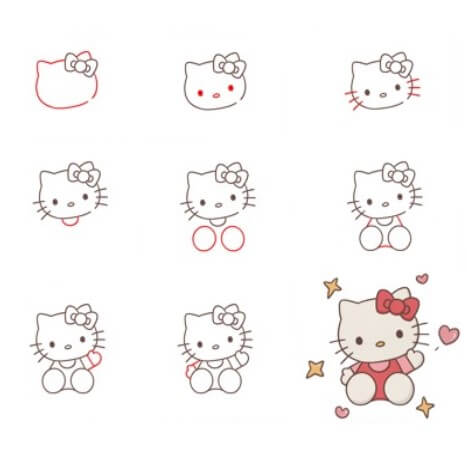 How to draw Hello kitty idea (12)