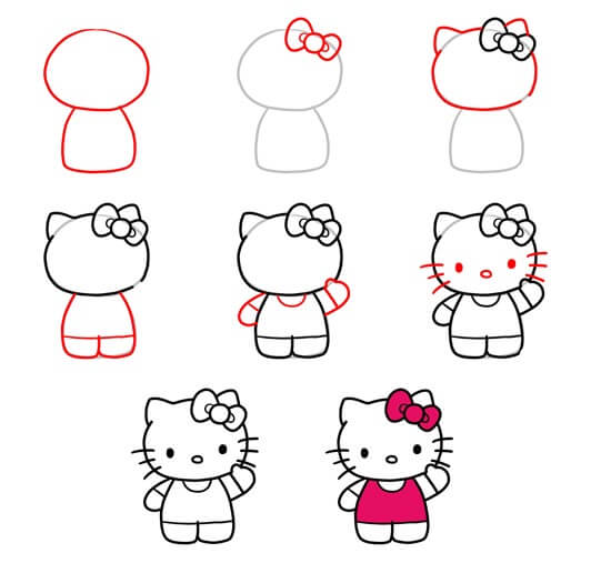 How to draw Hello kitty idea (13)