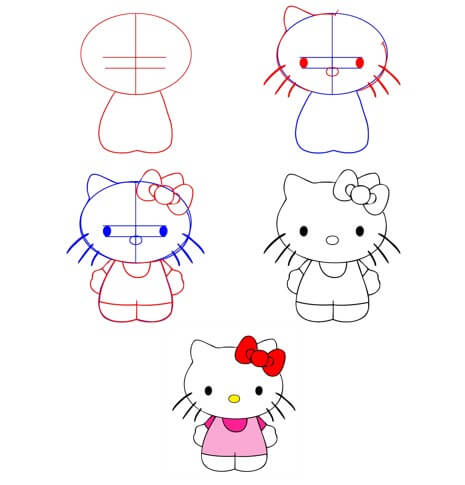How to draw Hello kitty idea (14)