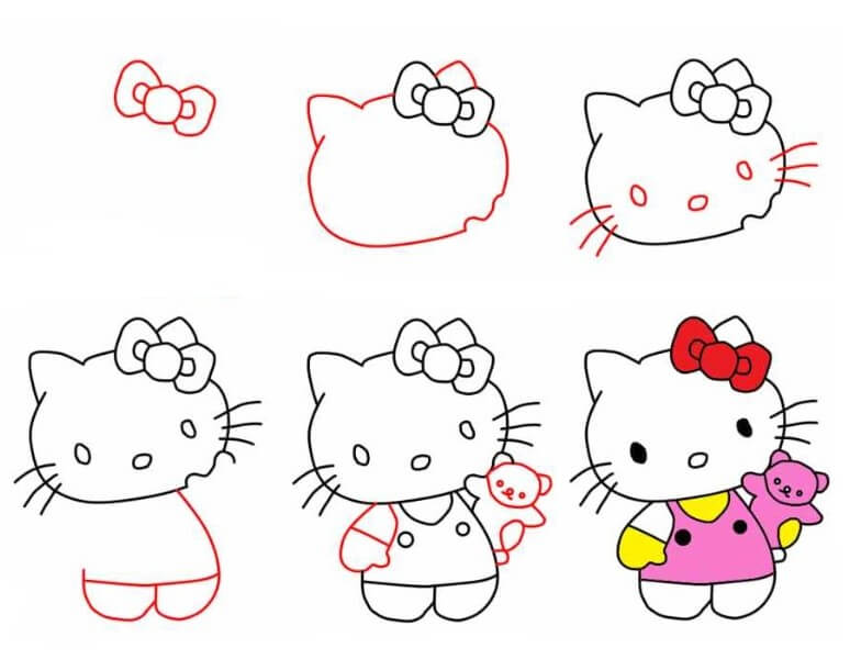 How to draw Hello kitty idea (16)