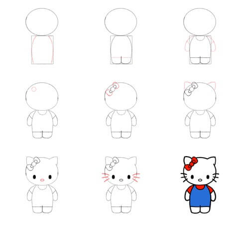 How to draw Hello kitty idea (17)
