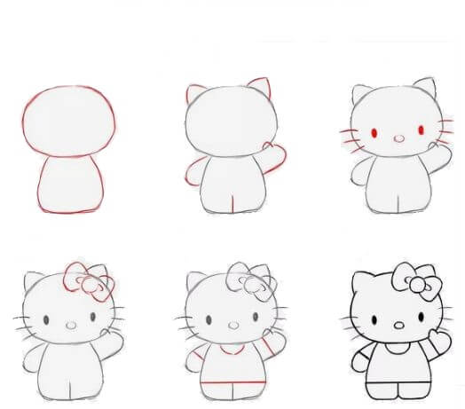 How to draw Hello kitty idea (3)
