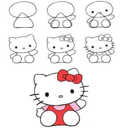 How to draw Hello kitty idea (7)