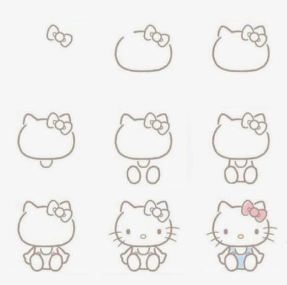 How to draw Hello kitty idea (8)