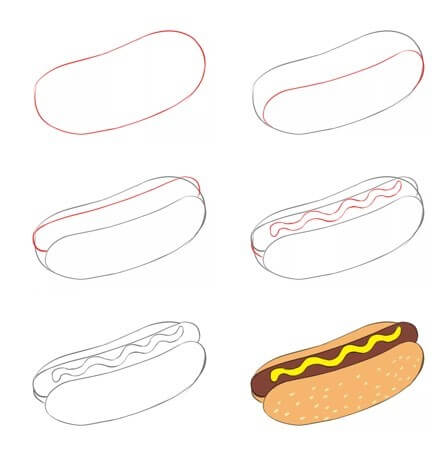 Hot dog iead 3 Drawing Ideas