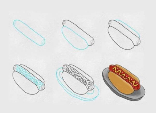 Hot dog iead 6 Drawing Ideas