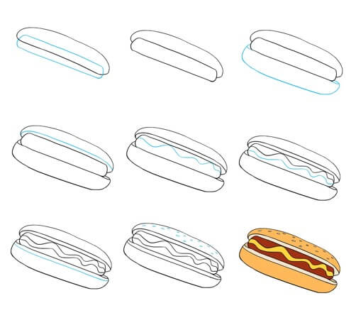 Hot dog iead 7 Drawing Ideas
