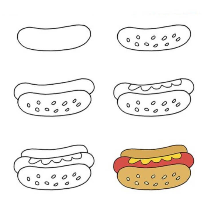 Hot dog iead 9 Drawing Ideas