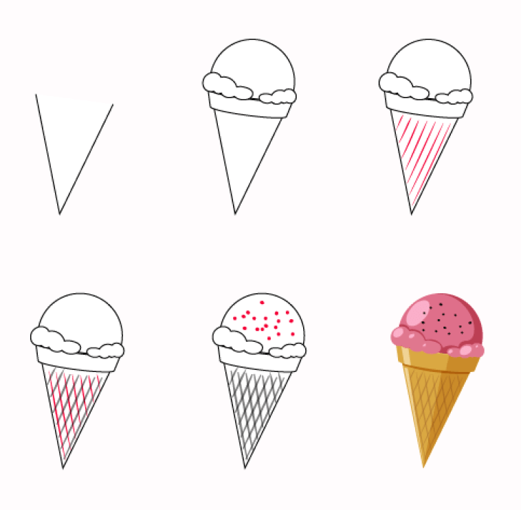 Ice cream cone Drawing Ideas
