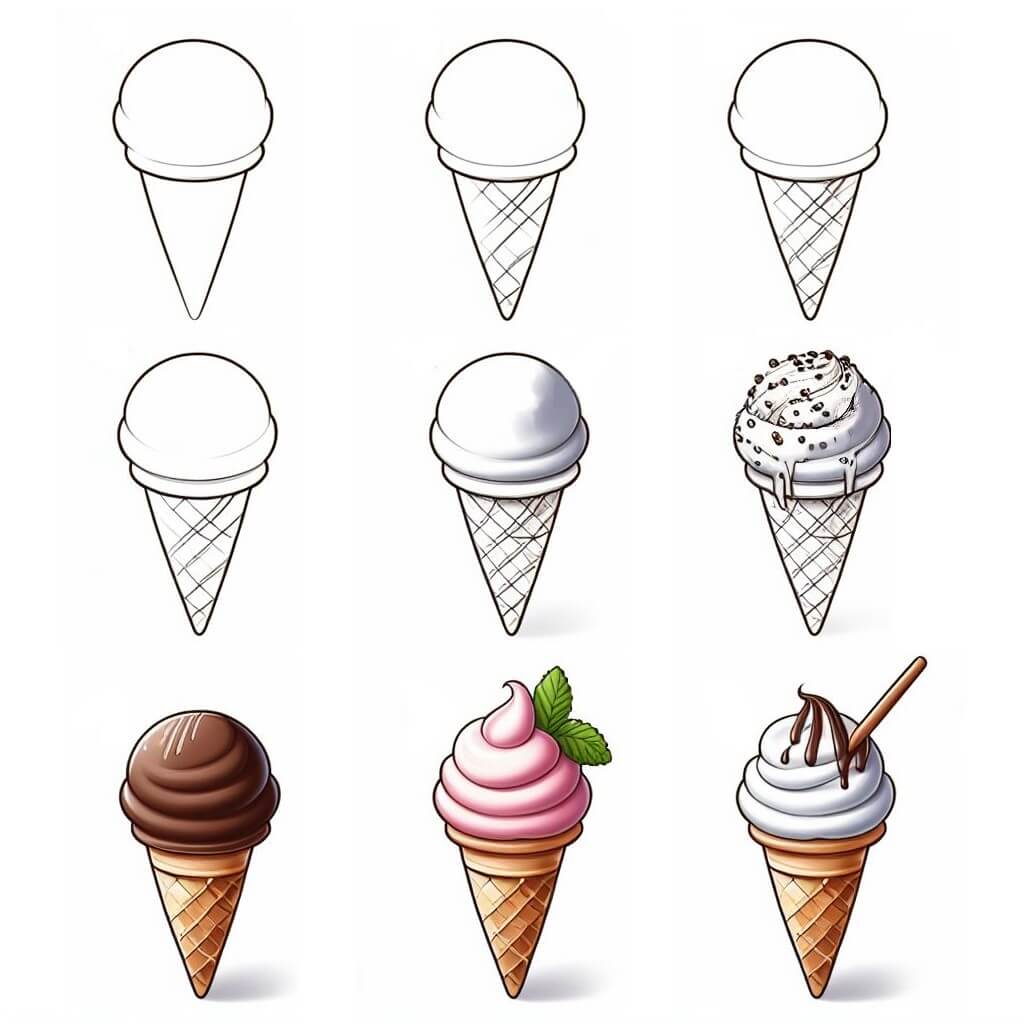 Ice cream Drawing Ideas