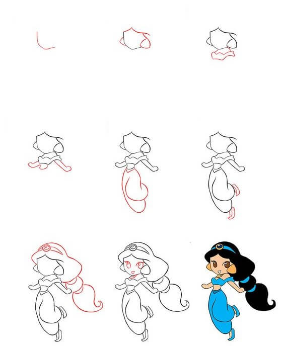 How to draw Indian girl (1)