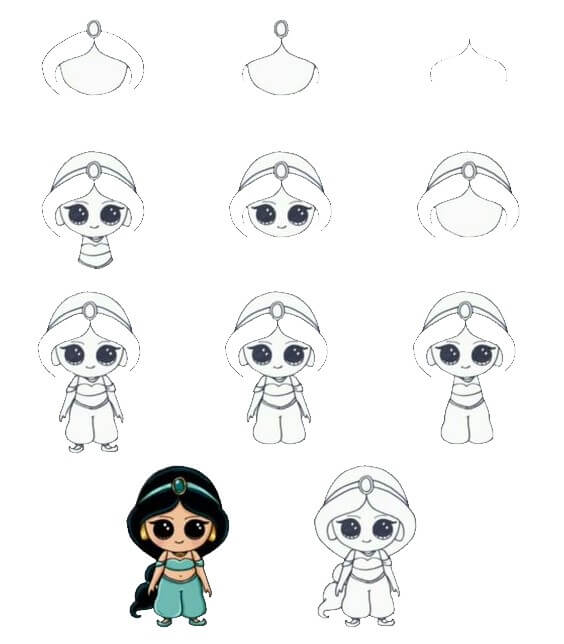 How to draw Indian girl (2)