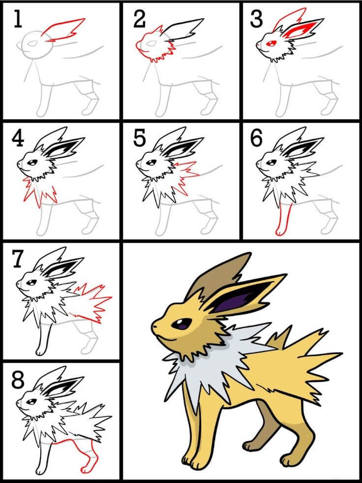 How to draw Jolteon