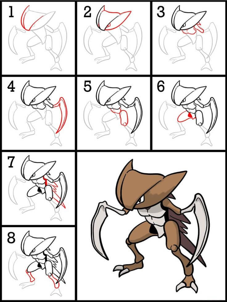 How to draw Kabutops