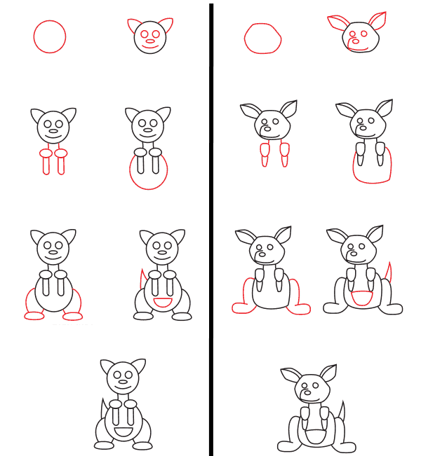 How to draw Kangaroo for kids (2)