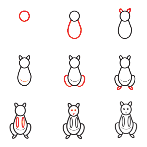 How to draw Kangaroo for kids (5)