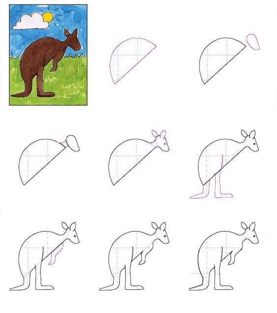 How to draw Kangaroo idea (10)