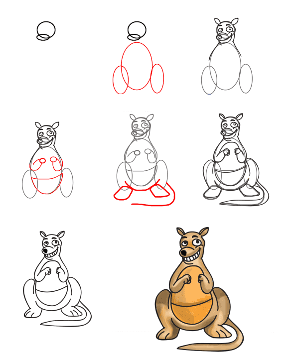 How to draw Kangaroo idea (2)