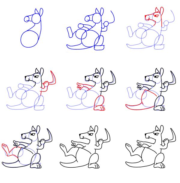 How to draw Kangaroo idea (4)